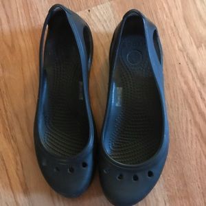 CROCS KADEE MARY JANE BLACK SLIP ON BALLET FLATS SHOES -SIZE 8